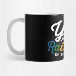 You Are A Rainbow Of Possibilities positive motivational funny typography Mug